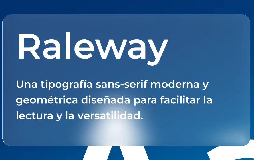 Tarjeta de la tipografía Raleway del proyecto