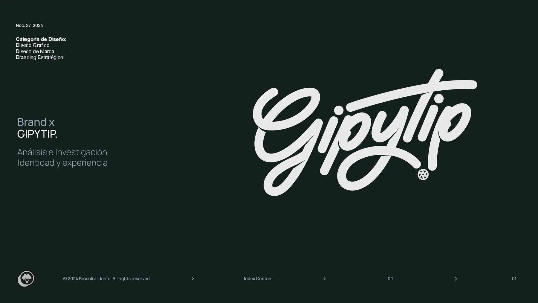 Portada del brandbook de Gipytip: Brand x GIPYTIP